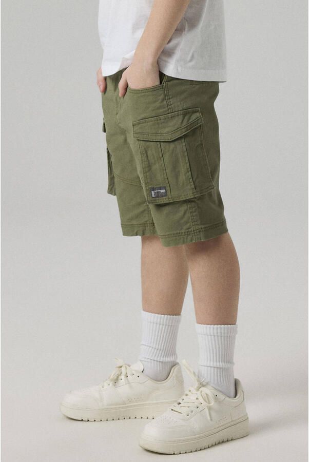 Name it KIDS regular fit cargo bermuda NKMRYAN kaki Korte broek Groen Stretchkatoen 128