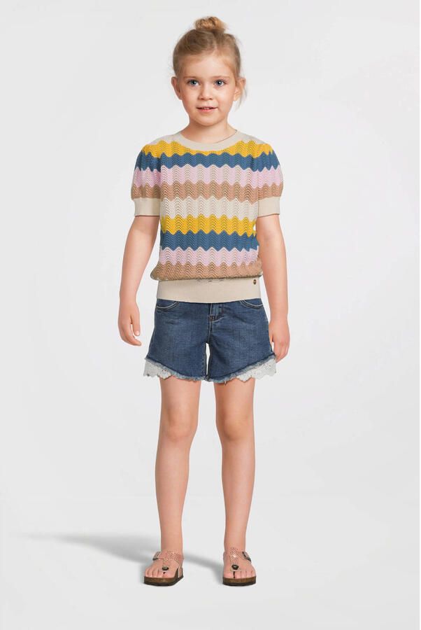 Name it KIDS regular fit denim short NKFSALLI dark blue denim Blauw Meisjes Stretchdenim 128 - Foto 2