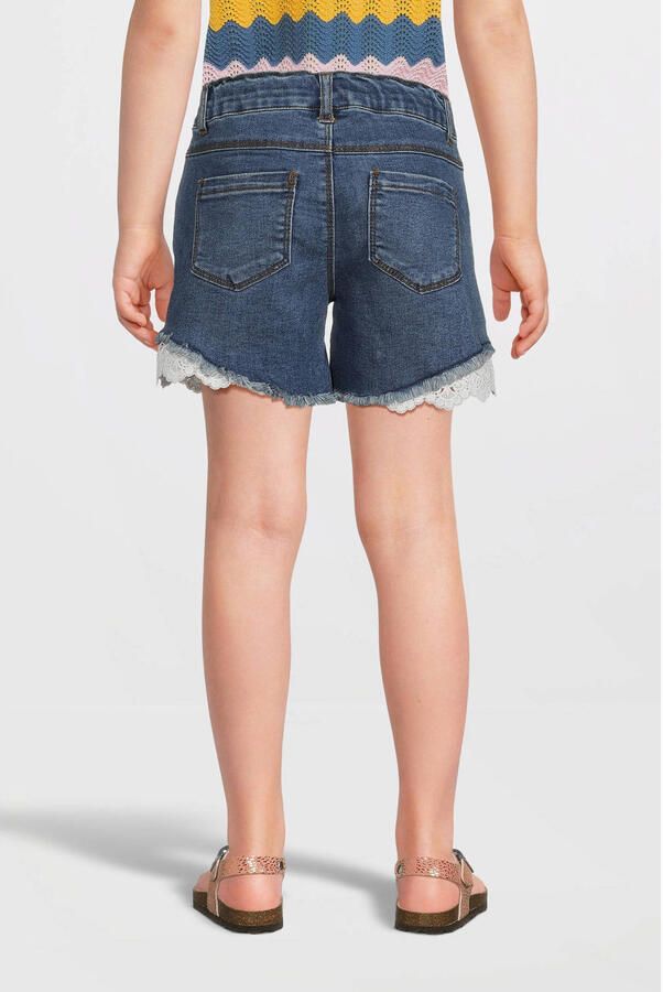 Name it KIDS regular fit denim short NKFSALLI dark blue denim Blauw Meisjes Stretchdenim 128 - Foto 3