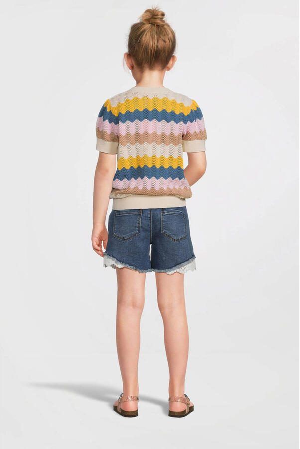 Name it KIDS regular fit denim short NKFSALLI dark blue denim Blauw Meisjes Stretchdenim 110 - Foto 4