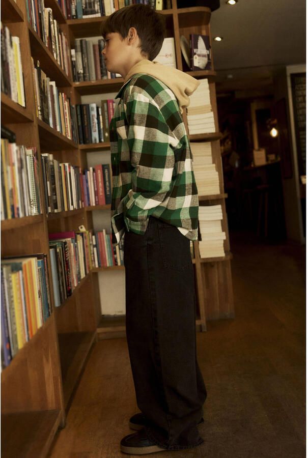 NAME IT KIDS regular fit geruite overshirt groen - Foto 2