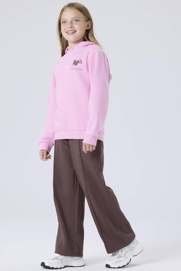 NAME IT KIDS regular fit hoodie met backprint roze