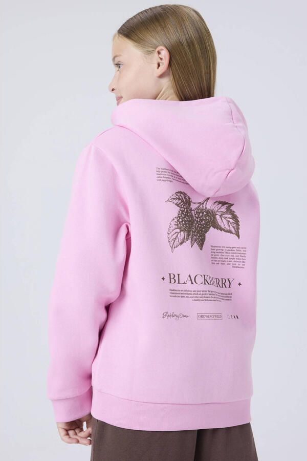NAME IT KIDS regular fit hoodie met backprint roze - Foto 3