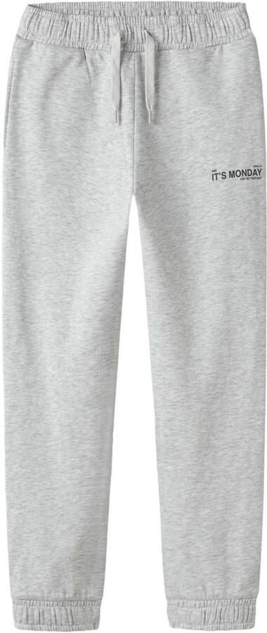 NAME IT KIDS regular fit joggingbroek met tekstprint grijs Jongens Sweat - Foto 3