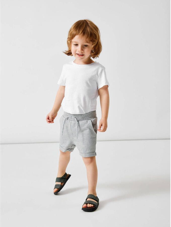 Name it KIDS regular fit sweatshort NKMVERMO grijs melange Effen 104 - Foto 1