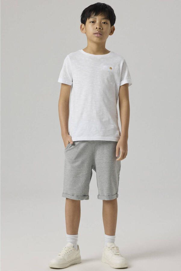 Name it KIDS regular fit sweatshort NKMVERMO grijs melange Effen 122 - Foto 2