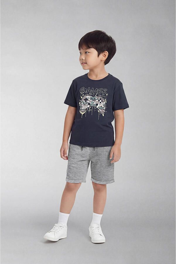 NAME IT KIDS regular sweatshort grijs melange