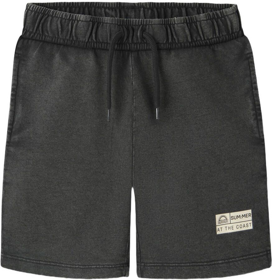 NAME IT KIDS regular sweatshort Korte broek Zwart Effen