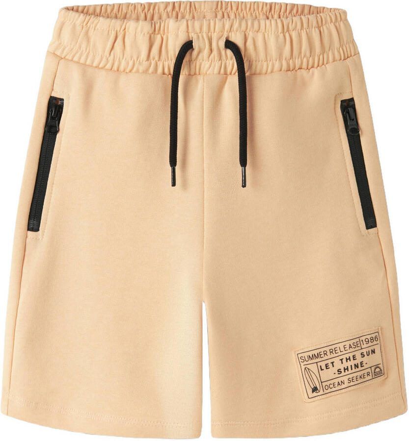 NAME IT KIDS regular sweatshort licht oranje