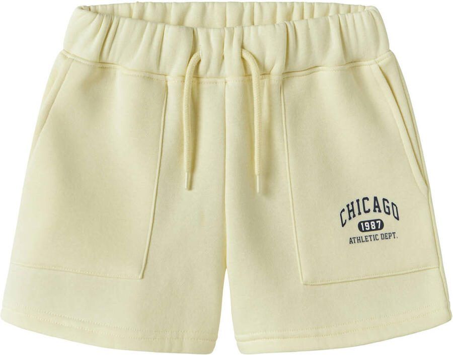 NAME IT KIDS regular sweatshort lichtgeel Korte broek Printopdruk - Foto 2