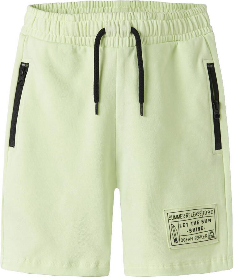 NAME IT KIDS regular sweatshort limegroen