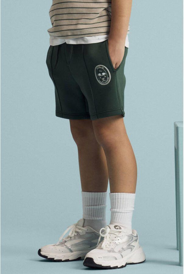 NAME IT KIDS regular waist sweatshort groen Korte broek Printopdruk - Foto 2