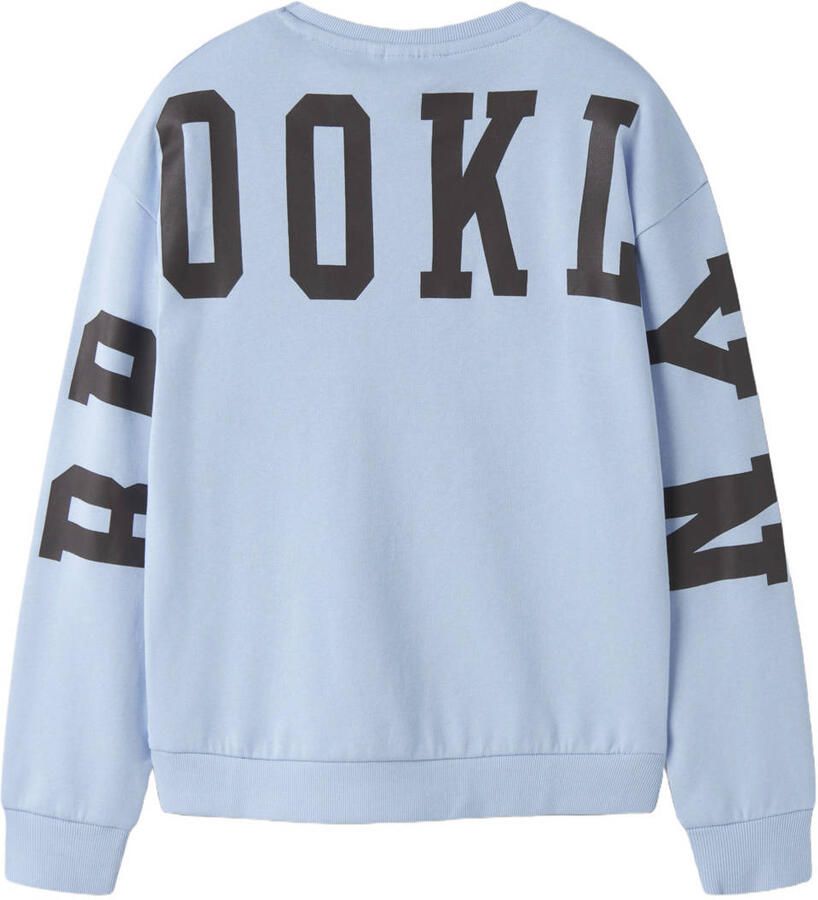 NAME IT KIDS relaxed fit sweater met backprint lichtblauw - Foto 2