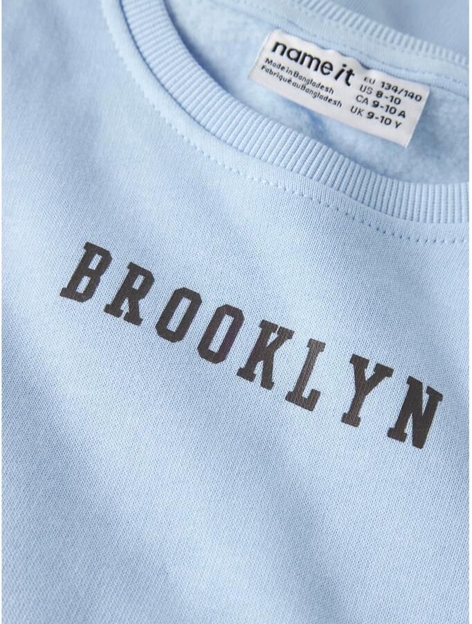 NAME IT KIDS relaxed fit sweater met backprint lichtblauw - Foto 3