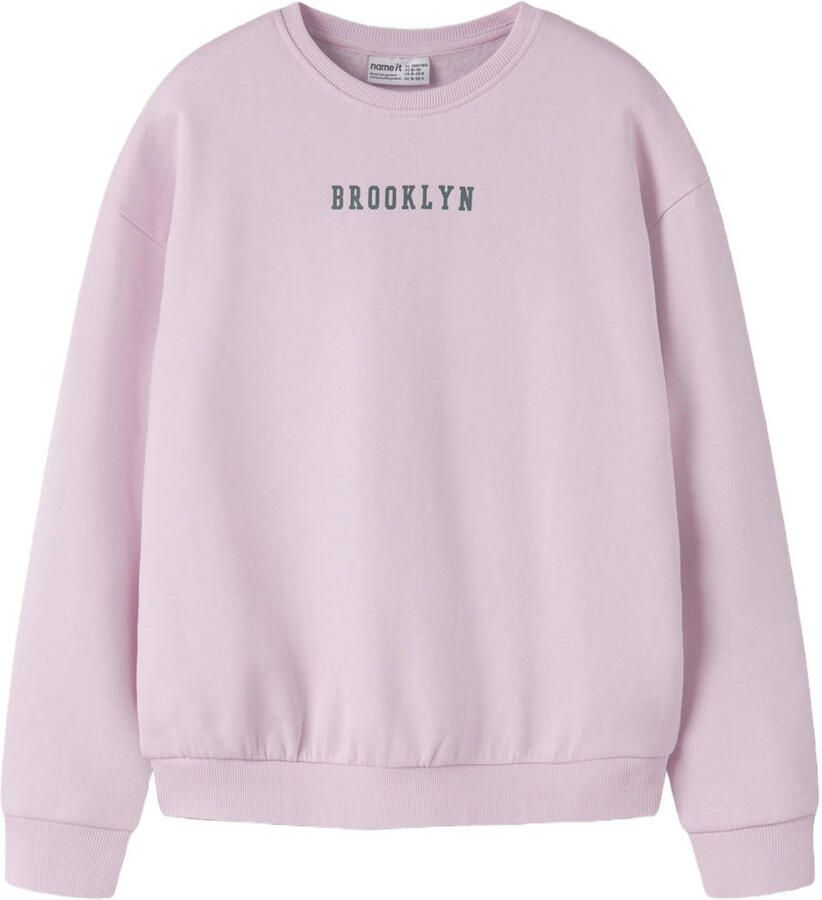 NAME IT KIDS relaxed fit sweater met backprint lichtroze - Foto 2