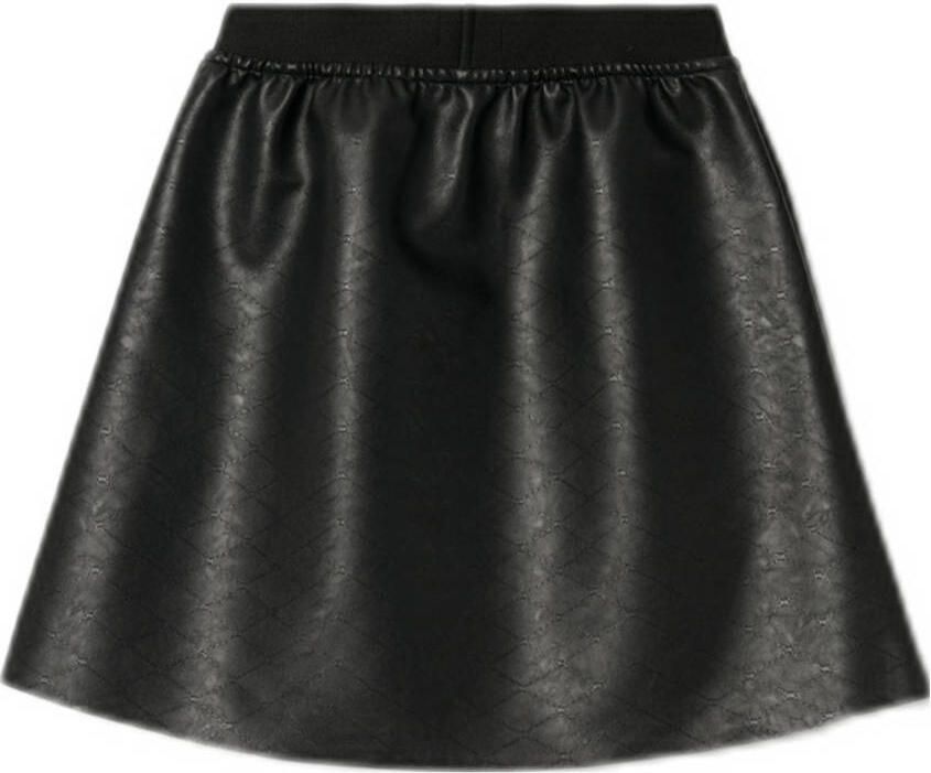 Name it KIDS rok NKFLIYORKA zwart Meisjes Imitatieleer Effen 128