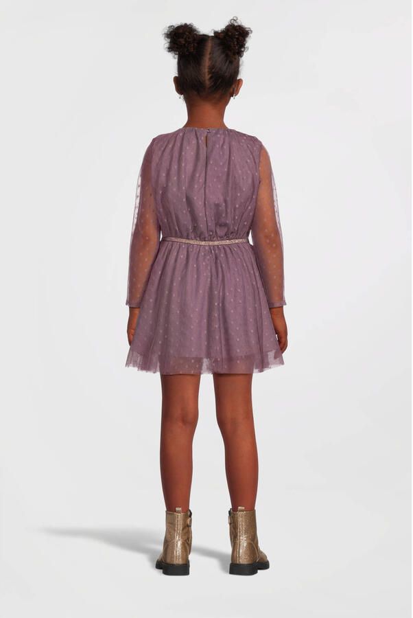 NAME IT KIDS semi-transparante jurk aubergine - Foto 2