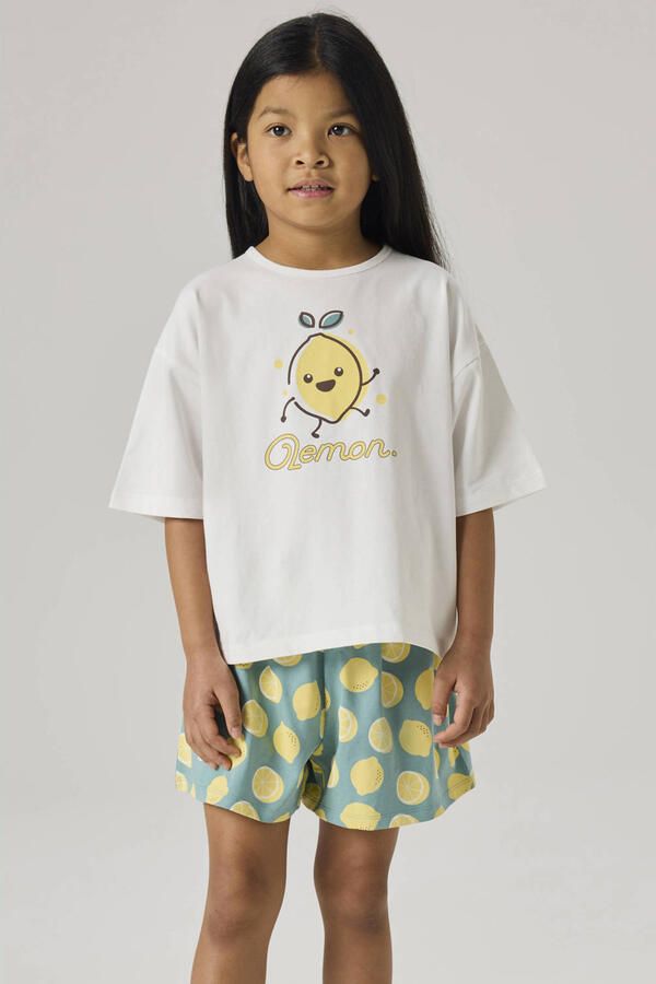 NAME IT KIDS shortama blauw geel wit