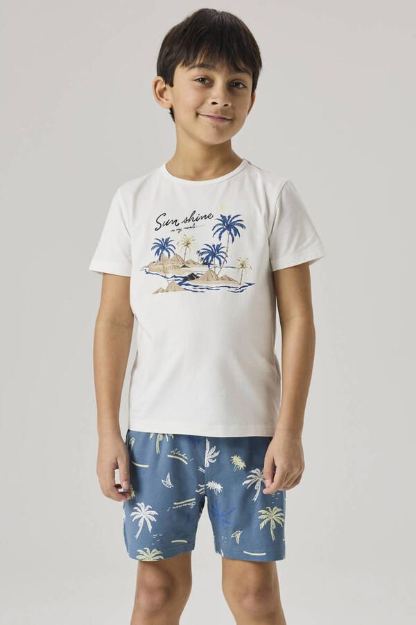 NAME IT KIDS shortama blauw wit