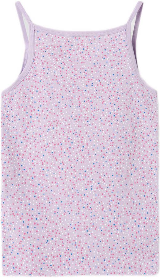 Name it KIDS singlet NKFSTRAP TOP DOT set van 2 roze lila Hemd Paars Meisjes Stretchkatoen Ronde hals 122 128 - Foto 3