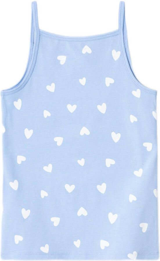 Name it KIDS singlet- set van 2 lichtblauw lichtroze wit Meisjes Stretchkatoen Vierkante hals 122 128 - Foto 3