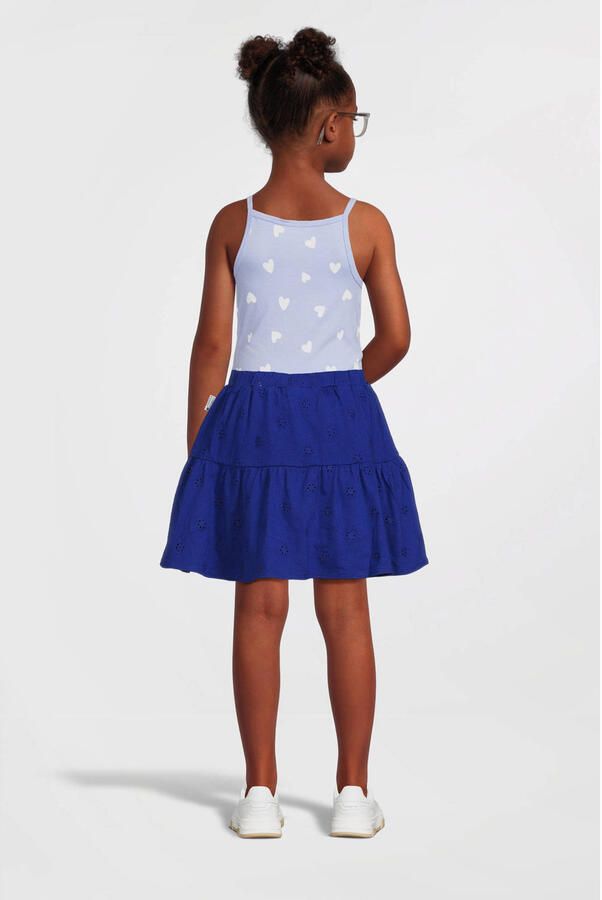 Name it KIDS singlet- set van 2 lichtblauw lichtroze wit Meisjes Stretchkatoen Vierkante hals 122 128