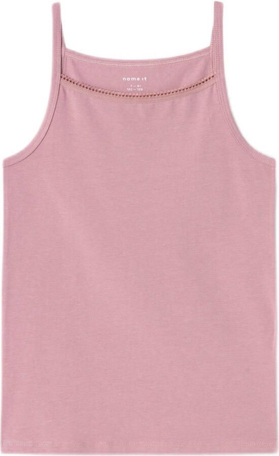 Name It Hemd NKFSTRAP voor meisjes met bloemenprint in 2-pack bedrukt casual regular fit katoenmix ronde hals (set 2 stuks) - Foto 2