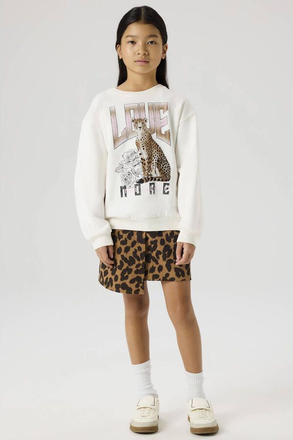 NAME IT KIDS skort met panterprint bruin - Foto 2