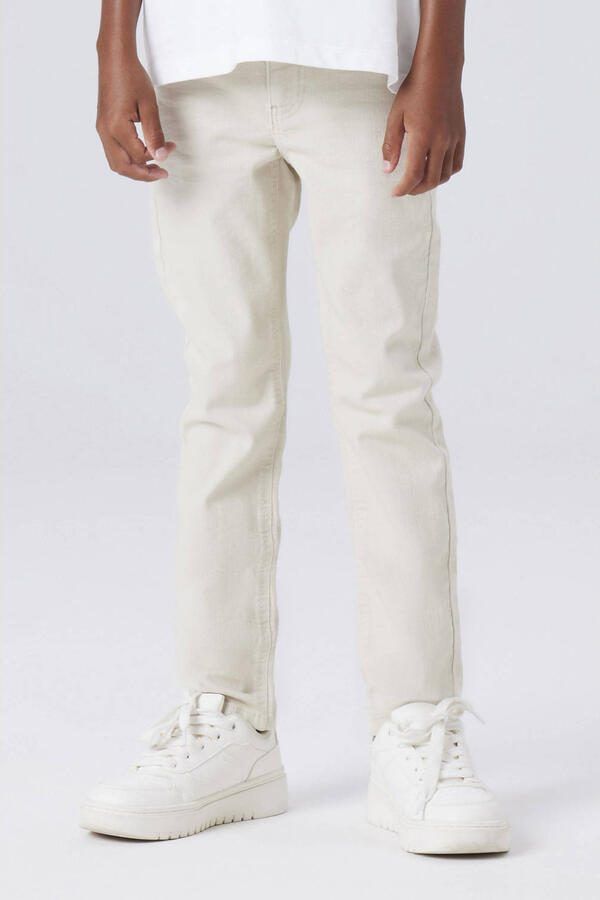 NAME IT KIDS slim casual broek greige