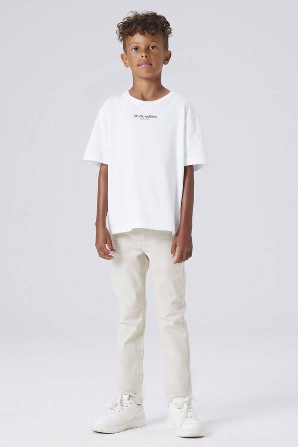 NAME IT KIDS slim casual broek greige - Foto 2