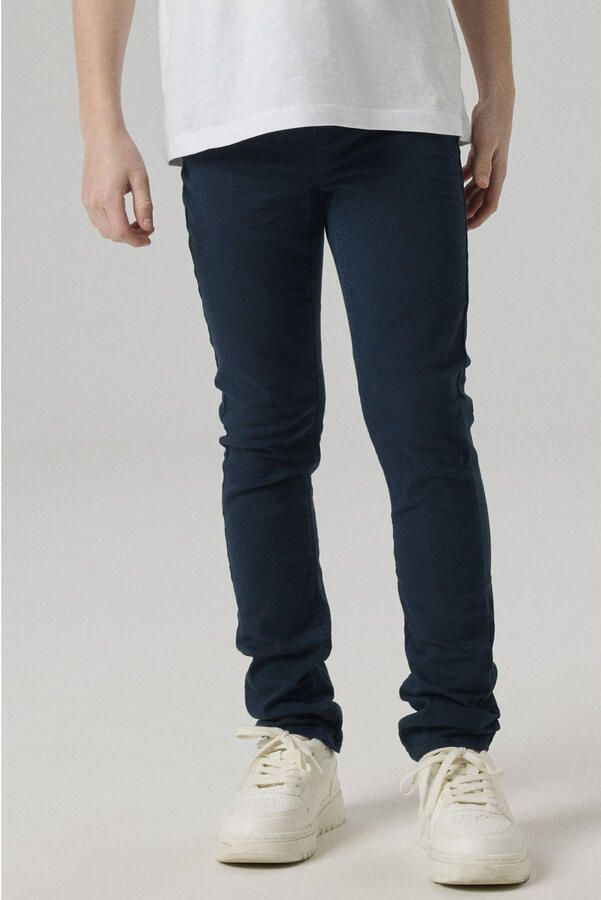 Name it KIDS slim fit broek NKMTHEO donkerblauw Jongens Stretchkatoen Effen 176 - Foto 3