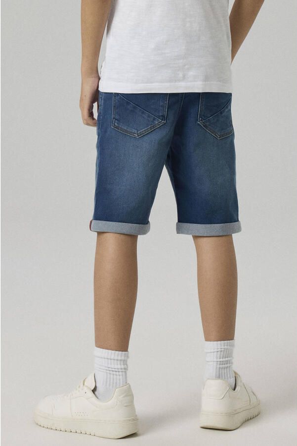 Name it KIDS slim fit denim short NKMSILAS medium blue denim Blauw Jongens Stretchdenim 170 - Foto 4