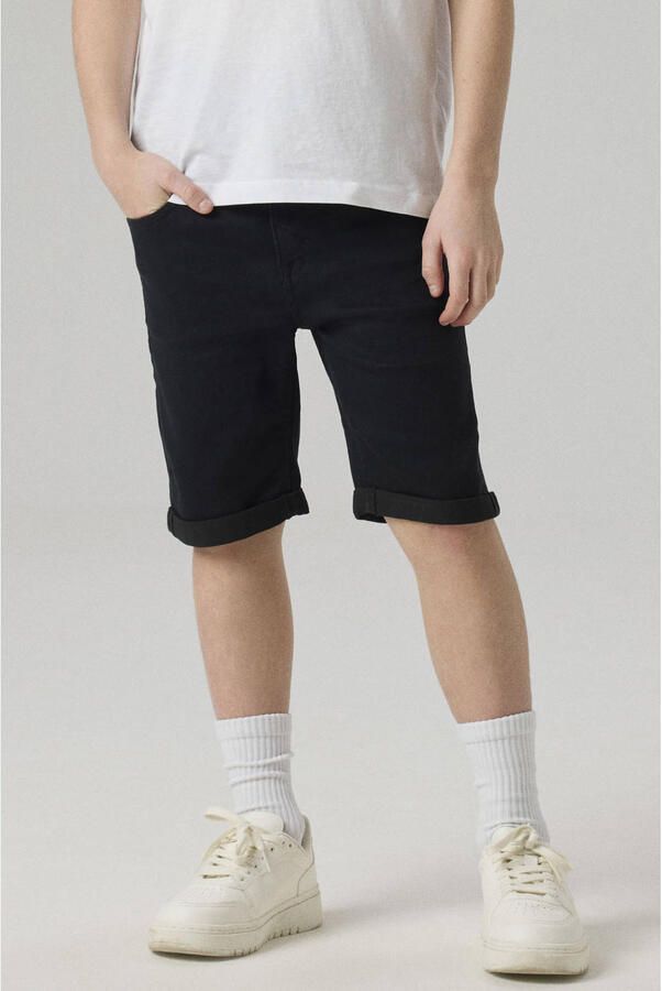 Name it KIDS slim fit jeans bermuda NKMSOFUS black denim short Zwart Jongens Stretchdenim 146
