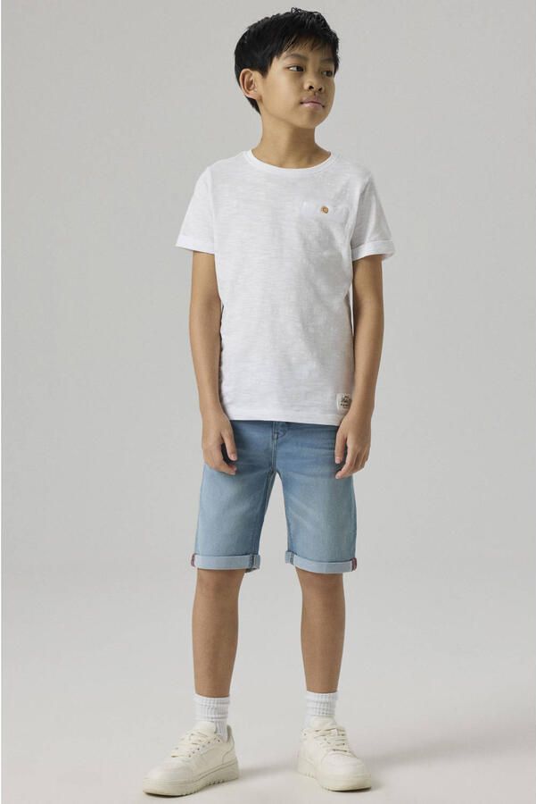 Name it KIDS slim fit jeans bermuda NKMSOFUS light denim short Blauw Jongens Stretchdenim 104