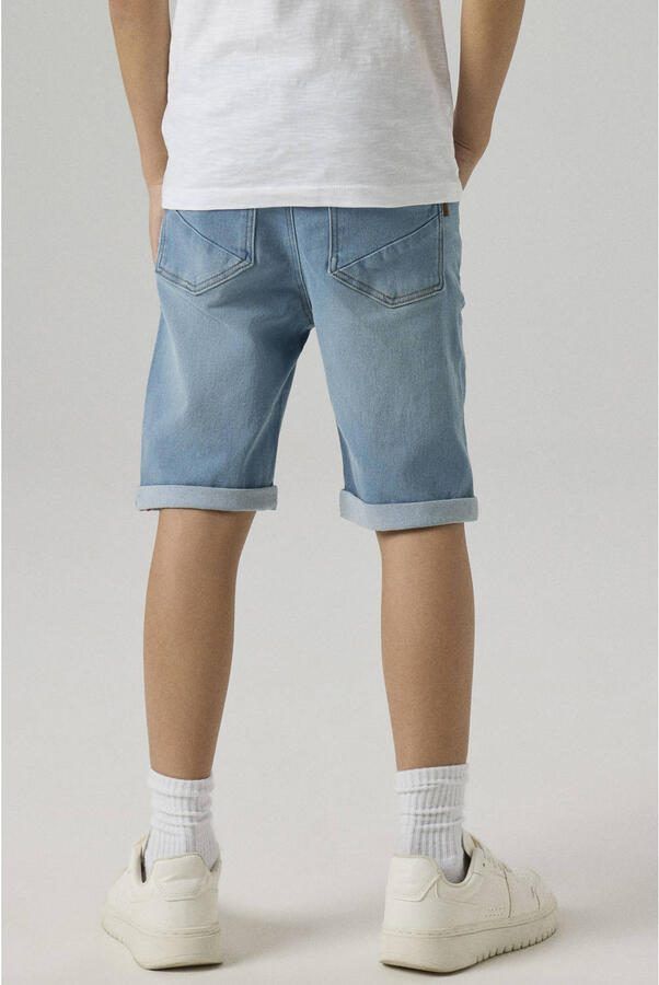 Name it KIDS slim fit jeans bermuda NKMSOFUS light denim short Blauw Jongens Stretchdenim 104 - Foto 3