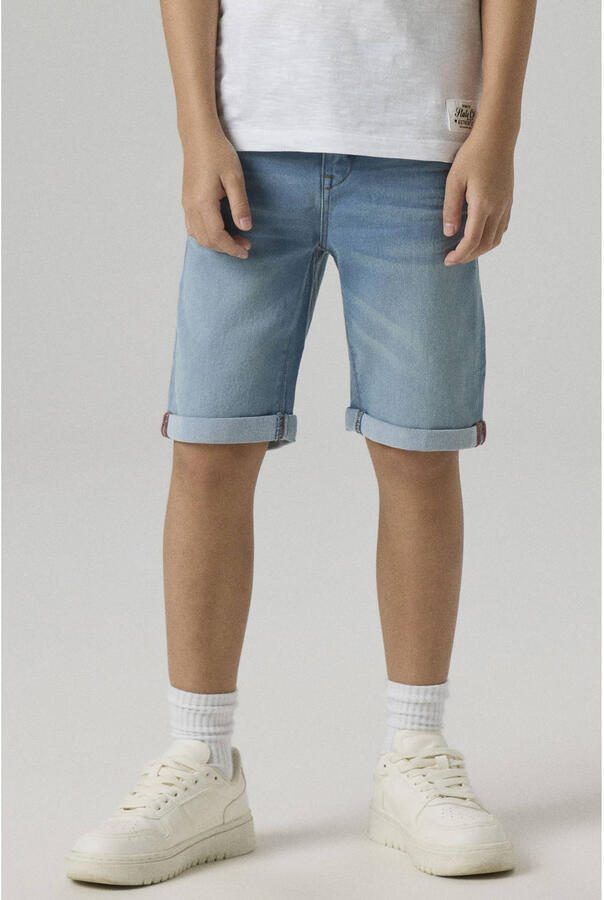 Name it KIDS slim fit jeans bermuda NKMSOFUS light denim short Blauw Jongens Stretchdenim 104 - Foto 2