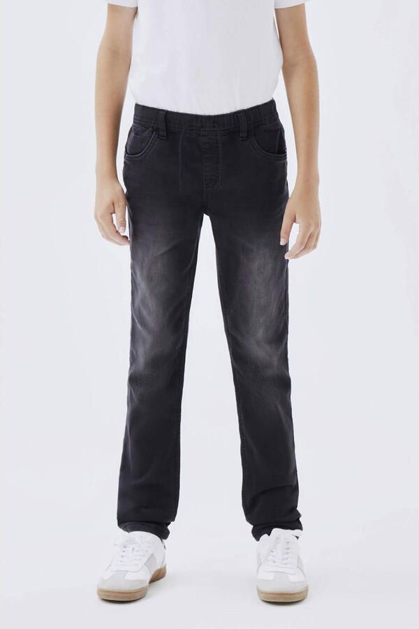 Name it KIDS slim fit jeans NKMROBIN zwart Jongens Stretchdenim Effen 104
