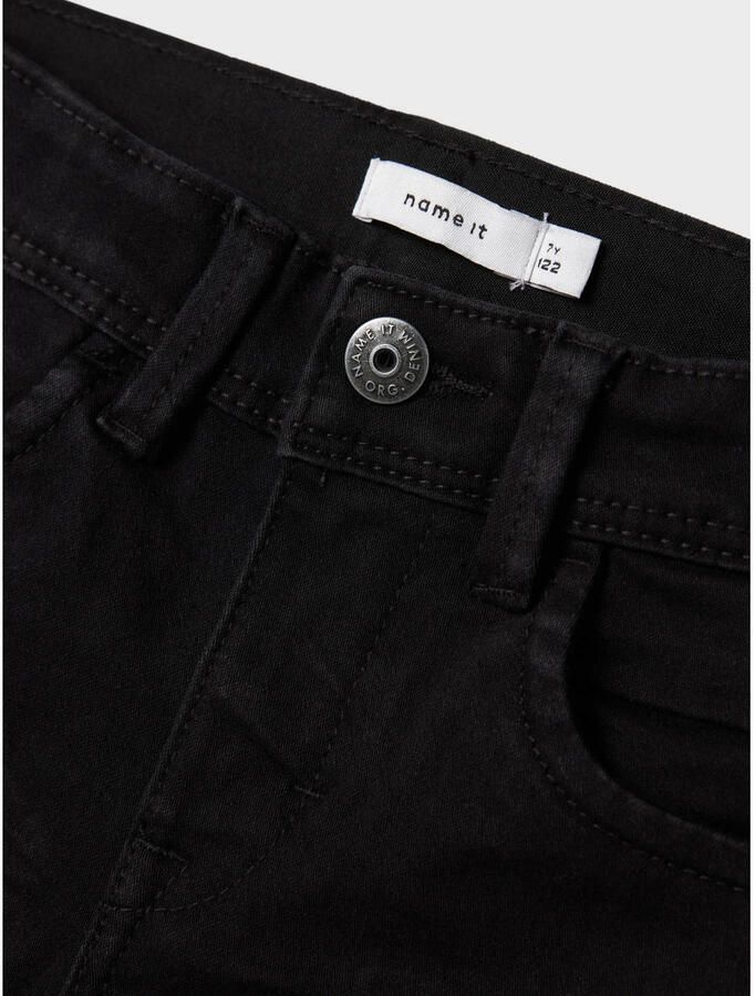 Name it KIDS slim fit jeans NKMSILAS black Zwart Jongens Jog denim Effen 158