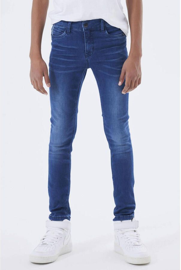 Name It Stretch jeans NKMSILAS voor jongens met verstelbare tailleband en slanke pasvorm