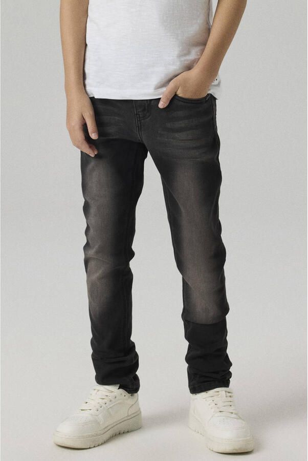 Name it KIDS slim fit jeans NKMTHEO zwart Blauw Jongens Viscose Effen 104 - Foto 2