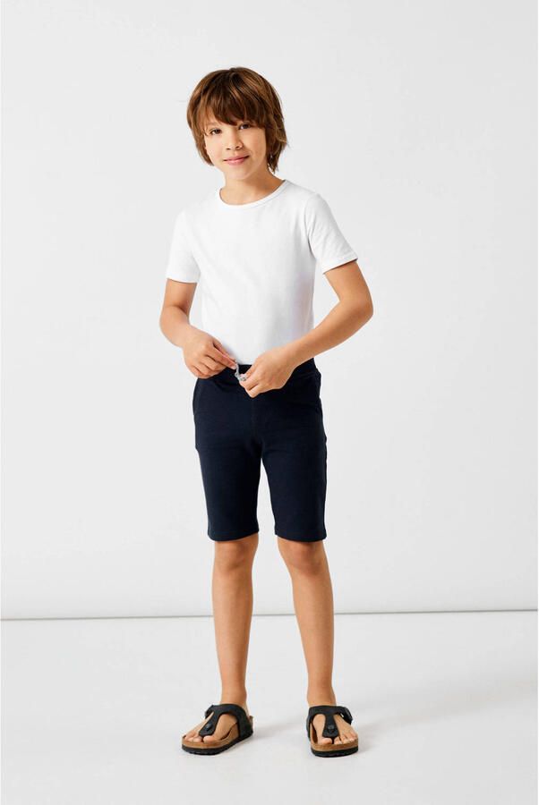 Name it KIDS slim fit sweatshort Honk met katoen donkerblauw Effen 104 - Foto 2
