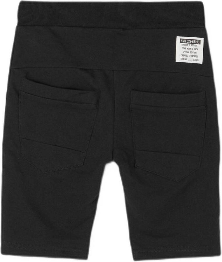 Name it KIDS slim fit sweatshort Honk met katoen zwart Effen 146