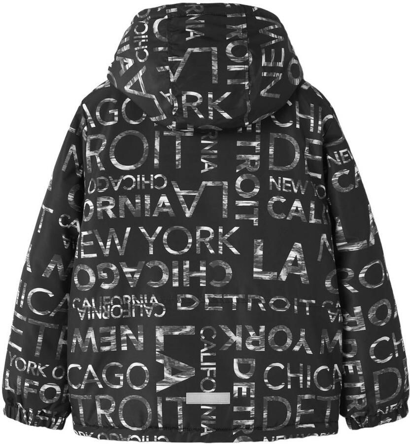 NAME IT KIDS softshell jas met print zwart - Foto 2