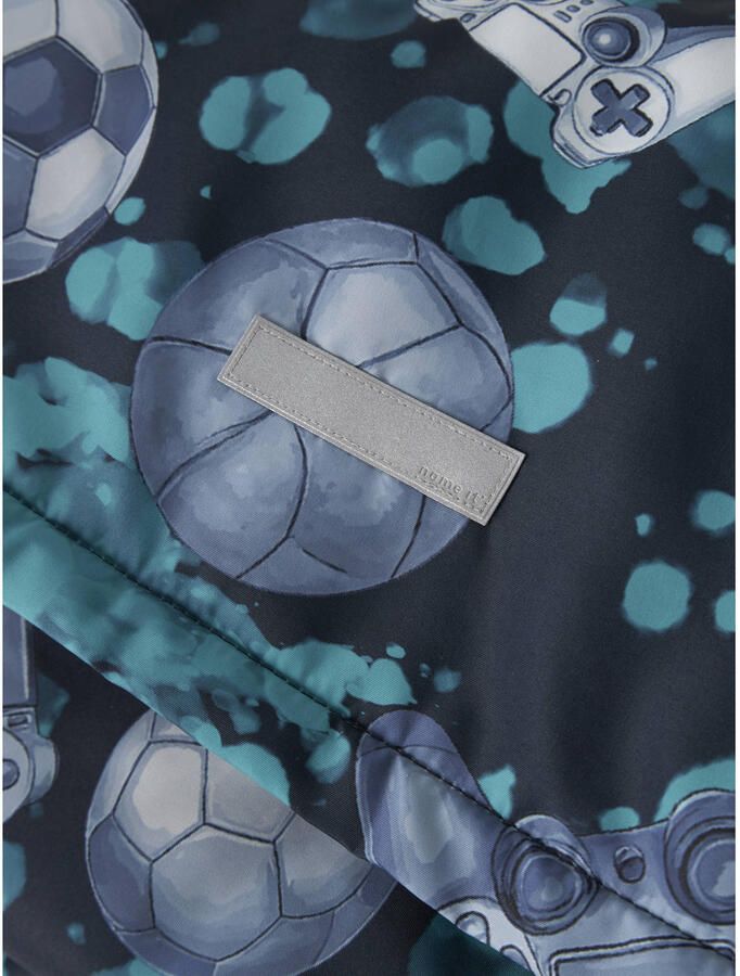 NAME IT KIDS softshell tussenjas met print donkerblauw - Foto 3