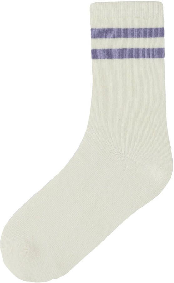 NAME IT KIDS sokken donkerrood beige ecru (set van 5) - Foto 3