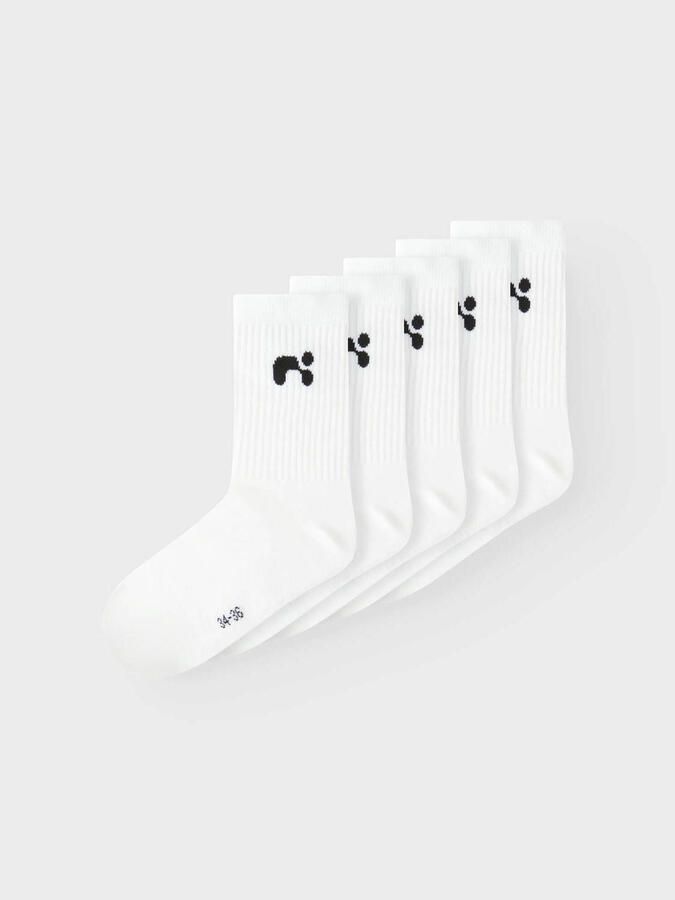 Name it KIDS sokken NKNLARIS set van 5 wit Katoen Printopdruk 31 33