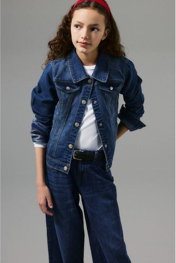 Name it KIDS spijkerjas medium blue denim Blauw Effen 146 - Foto 4