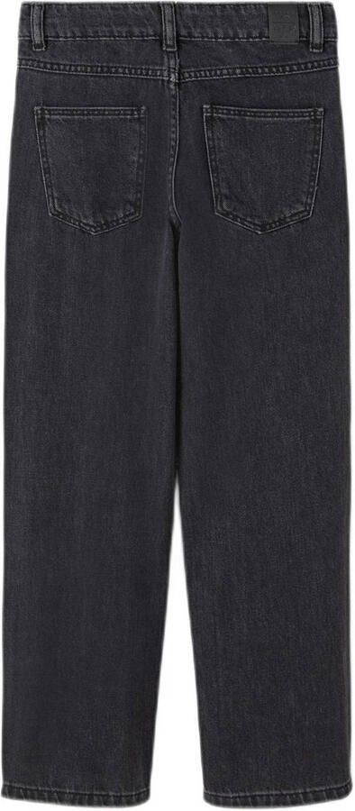 Name it KIDS straight fit jeans NKFROSE met all over print black Zwart Meisjes Katoen 140