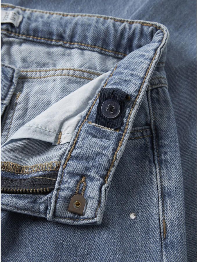 NAME IT KIDS straight leg jeans blauw met strass steentjes denim blue - Foto 2