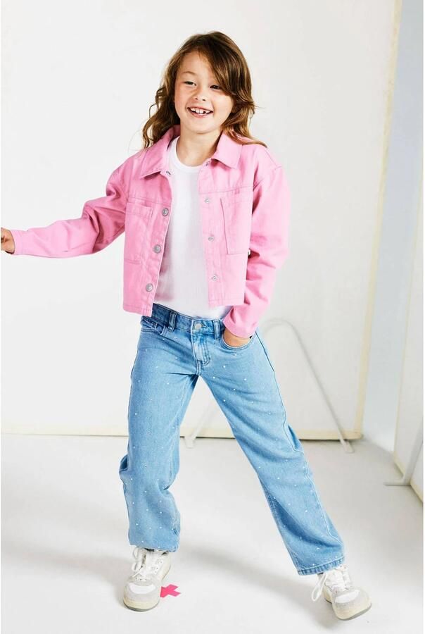 Name it KIDS loose fit jeans NKFROSE light blue denim Blauw Meisjes Katoen 116